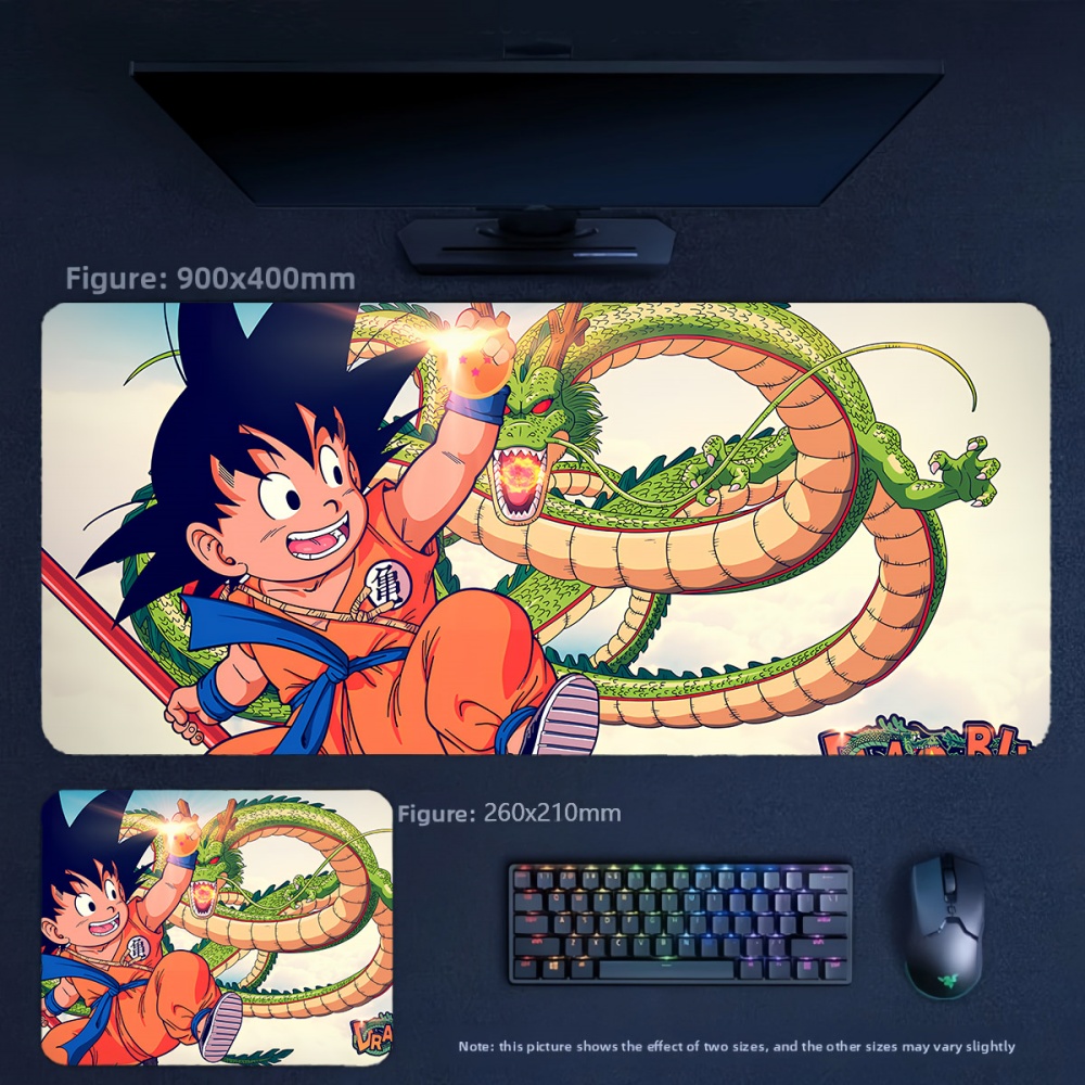 Keyboard Wrist Pad Leather - แผ่นรองเมาส์หนังกันลื่นลายดราก้อนบอลแบบใหม่ ขอบล็อก ขนาดใหญ่ สำหรับเกมอีสปอร์ต แผ่นรองคีย์บอร์ดพร้อมที่รองข้อมือ แผ่นรองเขียน