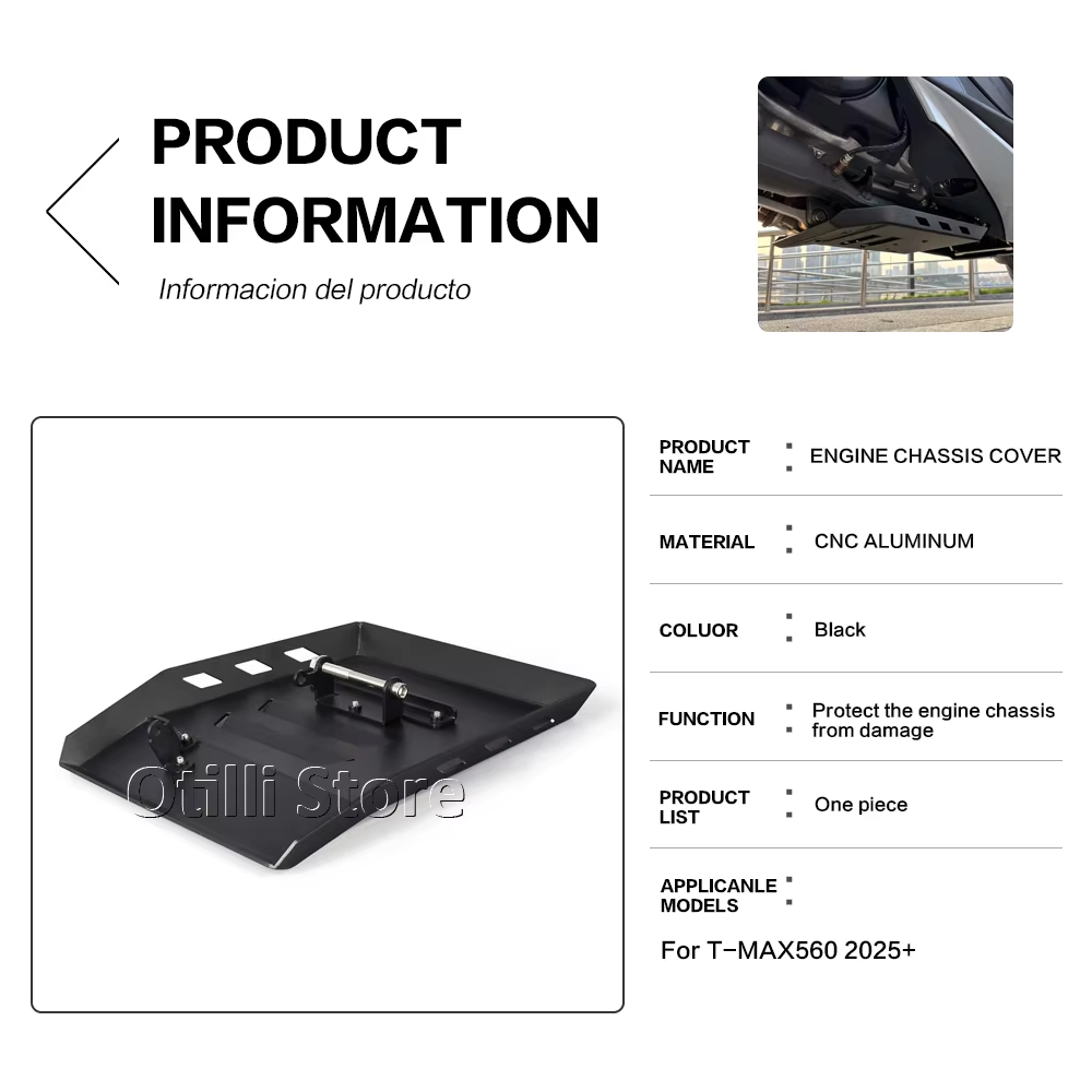Tech Accessories - แผ่นกันกระแทกใต้ท้องรถมอเตอร์ไซค์ T-MAX560 รุ่นใหม่ อุปกรณ์ป้องกันโครงรถ สำหรับ Yamaha