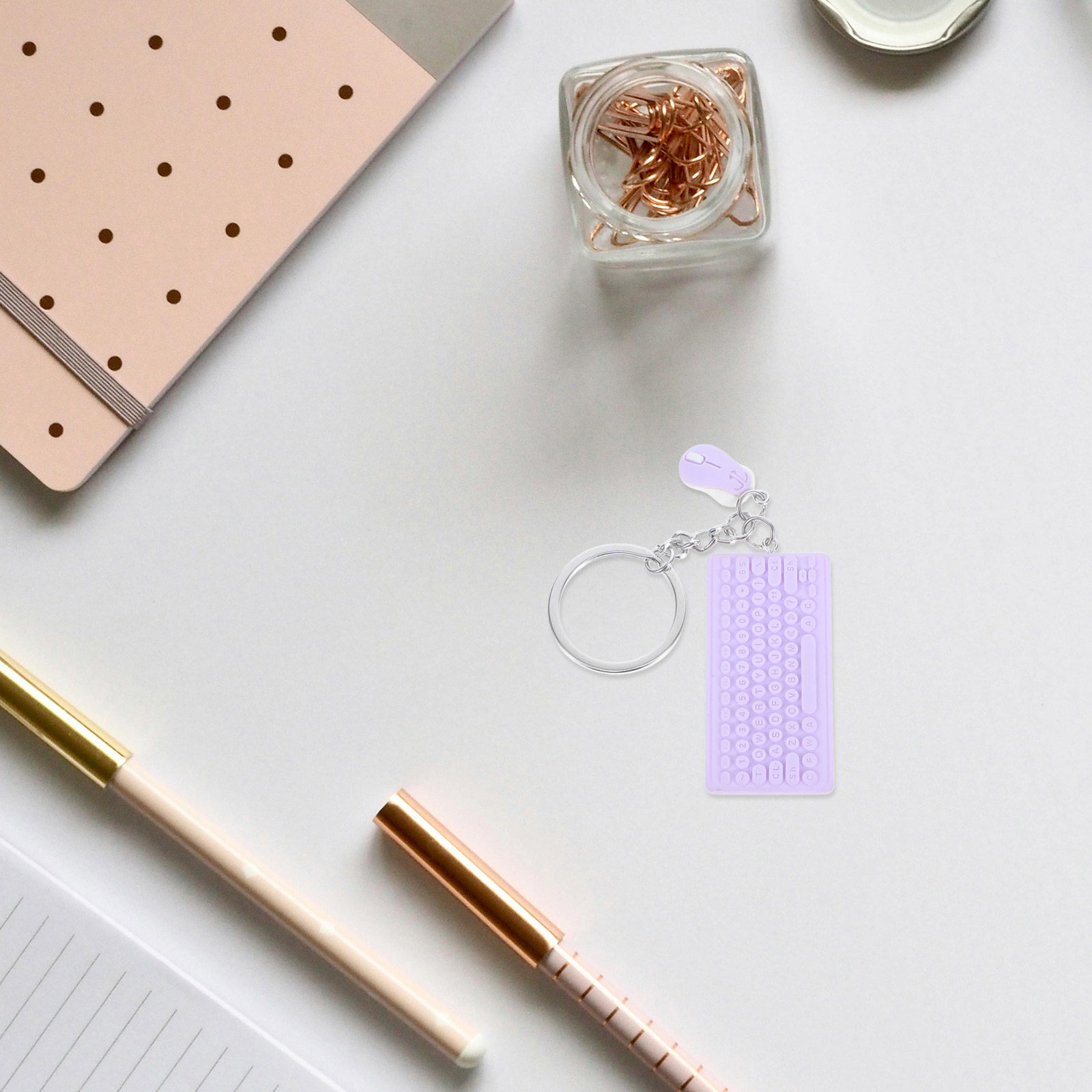 Tech Keychain Accessories - พวงกุญแจคีย์บอร์ดและเมาส์ขนาดเล็ก น่ารัก สไตล์เทค สำหรับกุญแจ กระเป๋าเป้ กระเป๋าถือ