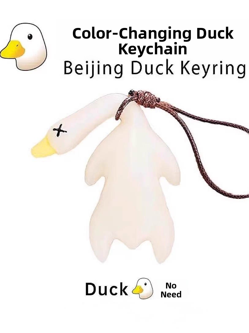 Tech Keychain Accessories - พวงกุญแจเป็ดย่างเปลี่ยนสีเมื่อโดนแสงยูวี Black Tech ของตกแต่งกระเป๋าสุดสร้างสรรค์ แฟชั่นเก๋ไก๋
