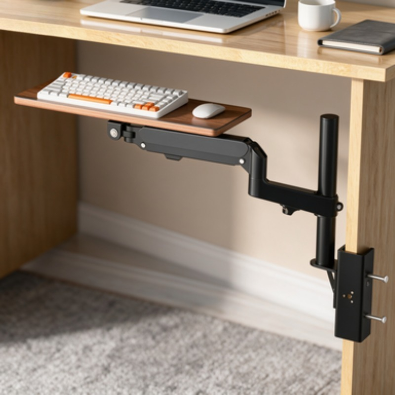 Tech Table Accessories - ประหยัดพื้นที่ใต้โต๊ะ ถาดวางคีย์บอร์ด แท่นพิมพ์สำหรับสำนักงาน อุปกรณ์เสริมโต๊ะทำงาน DIY สถานีงาน