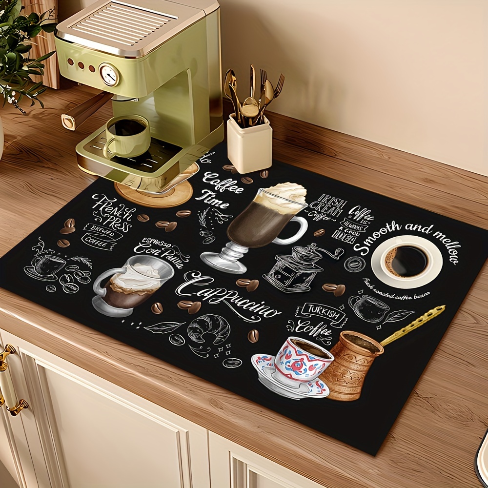 Tech Table Accessories - แผ่นรองเครื่องชงกาแฟวินเทจ VIKAMA ดูดซับน้ำได้ดี ไม่ลื่น ใช้สำหรับวางจาน ชาม