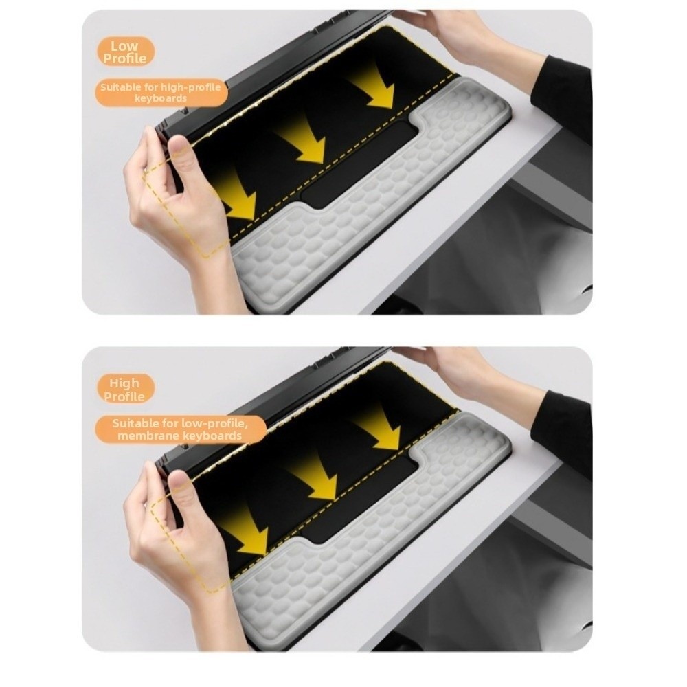 Keyboard Wrist Pad Leather - ขาตั้งคีย์บอร์ดแบบรวมในตัว แผ่นรองข้อมือแบบนุ่ม ปรับเอียงได้ กันลื่น พกพาสะดวก ใช้งานกับคอมพิวเตอร์