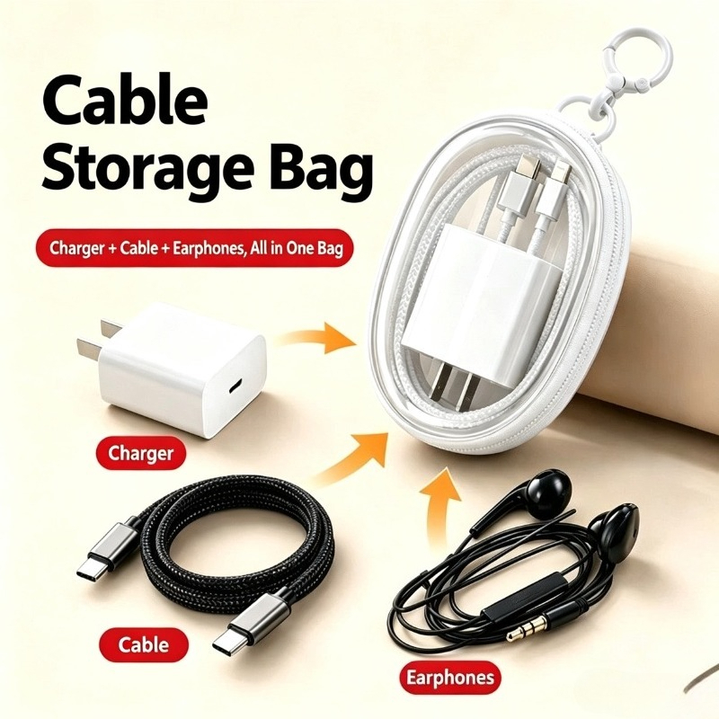 กระเป๋าเก็บสายชาร์จกันน้ำแบบพก - Cable Organizer Bag บทวิจารณ์และราคา