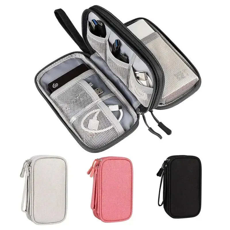 1 ชิ้น สีเทา/สีดำ/สีชมพู/สีกรม - Cable Organizer Bag บทวิจารณ์และราคา