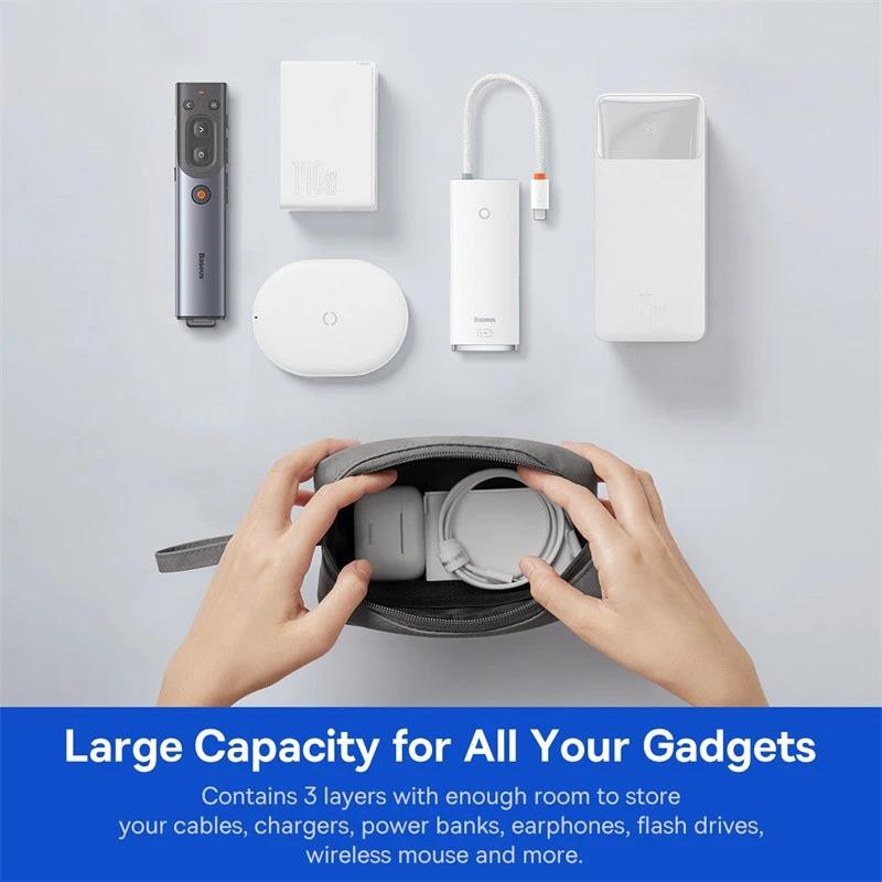 กระเป๋าใส่สายชาร์จแบบพกพา อุปก - Cable Organizer Bag บทวิจารณ์และราคา
