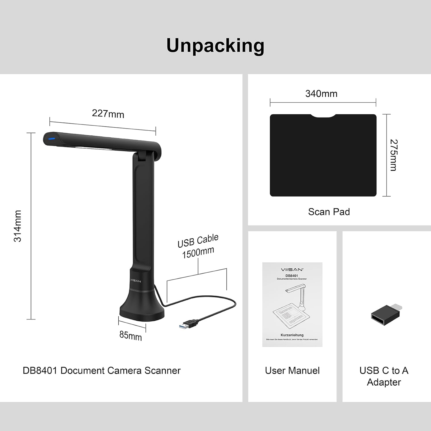 กล้องถ่ายเอกสาร VIISAN DB8401  - Document Scanner Portable บทวิจารณ์และราคา