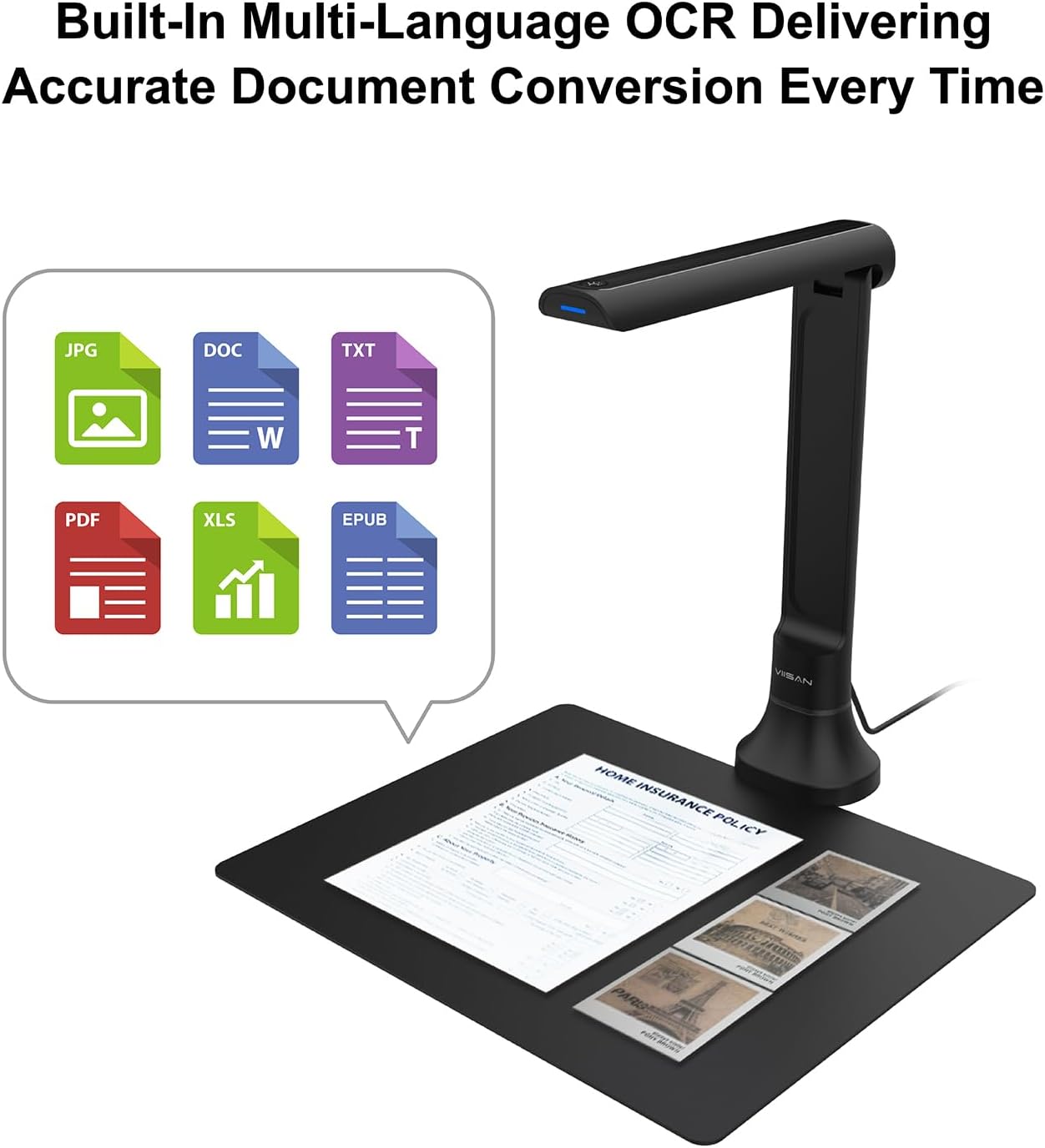 กล้องถ่ายเอกสาร VIISAN DB8401  - Document Scanner Portable บทวิจารณ์และราคา