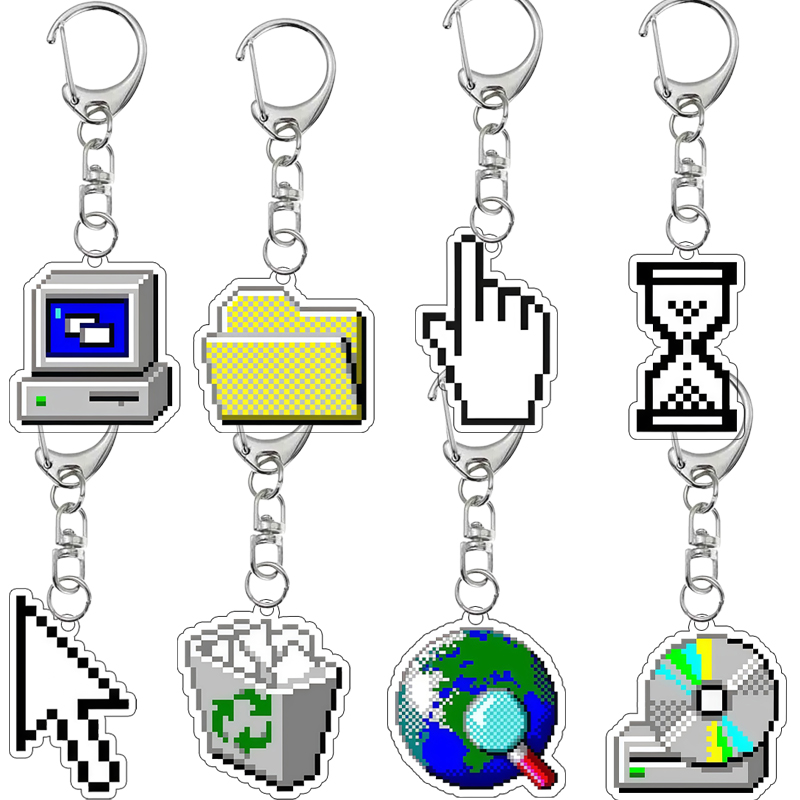 พวงกุญแจอะคริลิคพิมพ์ลายสองด้า - Tech Keychain Accessories บทวิจารณ์และราคา