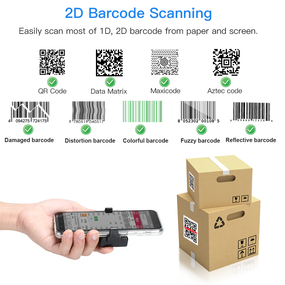 Eyoyo 2D บาร์โค้ดบลูทูธแบบหนีบ - Document Scanner Portable บทวิจารณ์และราคา
